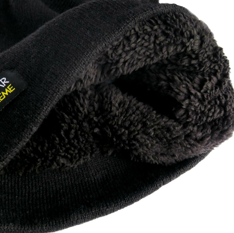 Men's Winter Hat & Gloves Set Warm Fleece Lined Thick Beanie With Fur Gloves