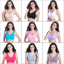 3 Pack Women Seamless Padded Yoga Bra Sports Bra Sleep Bra Crop Top Sports Vest Bra with Removable Pads