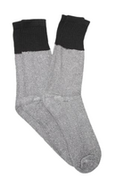 6-12 Pairs Men Boot Crew Thermal Socks Black/Grey- Size 10-15