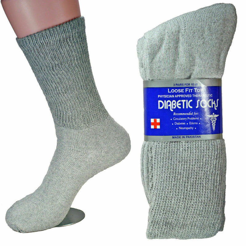 Diabetic Crew Circulatory Socks Health Men's Women's Cotton 3-12 Pairs 9-11 10-13 13-15