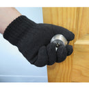 Men's Cold Weather Thermal Insulated Acrylic Rib Cuffed Black Gloves