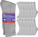 Diabetic Socks Men's & Women Crew Style Physicians Approved Circulatory Socks 3-12 Pairs