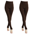 2 Pairs Women Winter Thick Warm Fleece Lined Thermal Stretchy Pantyhose Tights