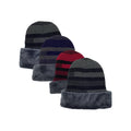 4 Pack Men's Thick Thermal Fur Fleece Lined Winter Insulated Cuff Beanie Hat