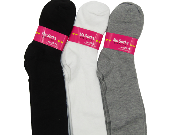 12 Pack Women's Lightweight Solid Black White Grey Long Cotton Assorted Kneehigh Socks Size 9-11