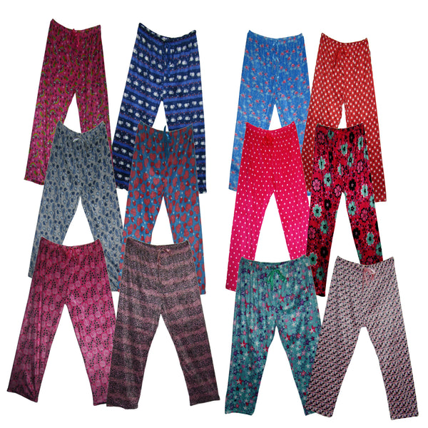 2 Pack Women's Printed Micro Soft Fleece Lounge Pajama Pants