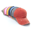 Vintage Distressed 100% Cotton Adjustable Solid Polo Denim Baseball Cap Hat Ball Dad Washed