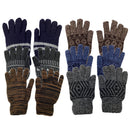 4 Pack Men's Thermal Fleece Lined Winter Insulated Knit Thick Gloves