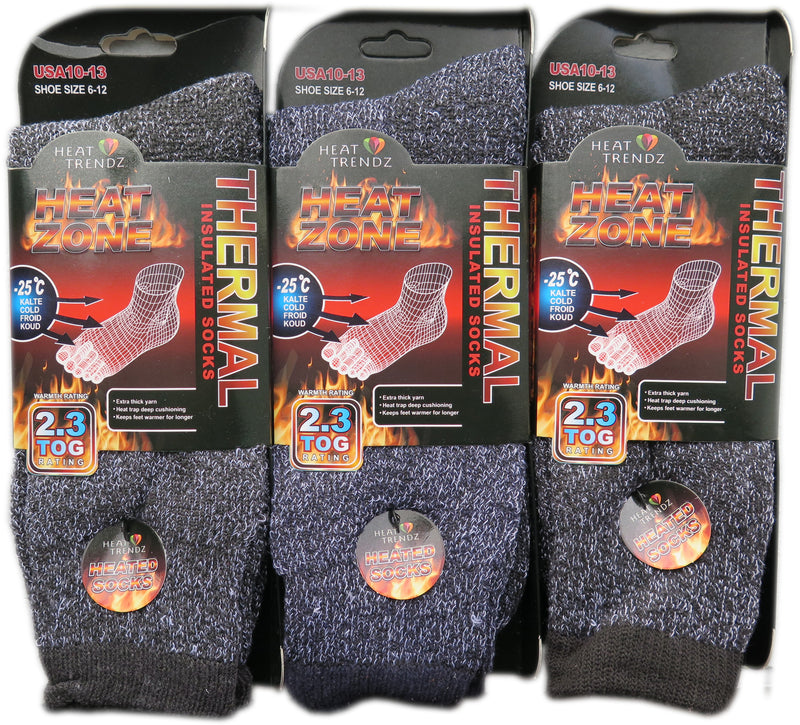 Sole Trends 4-Pack Men's Insulated Thermal Heat Zone Extra Thick Yarn 2.3 TOG Rated Socks