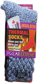 Polar Extreme Thermal Extra Heavy Acrylic Winter Marled Knit Top Socks Matching 2-Packs Random