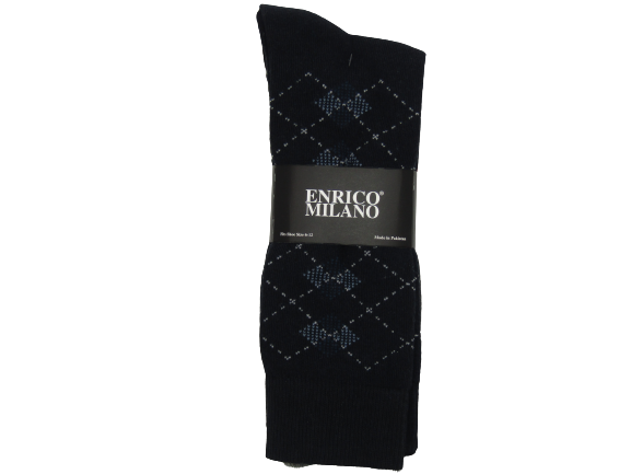 12-Pack New Enrico Milano Assorted Men's Formal Multi Color shapes Design Dress Socks Shoe Size 6-12