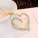 Infinity Women's Love Heart Necklace Round Diamond jewelry 18" , 18K Gold Plated, Silver Plated, silver gold