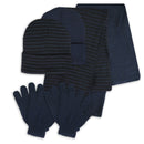 2 Pack Women's 3 Piece Set Hat Scarf Gloves for Men Women in Solid and Lines Color
