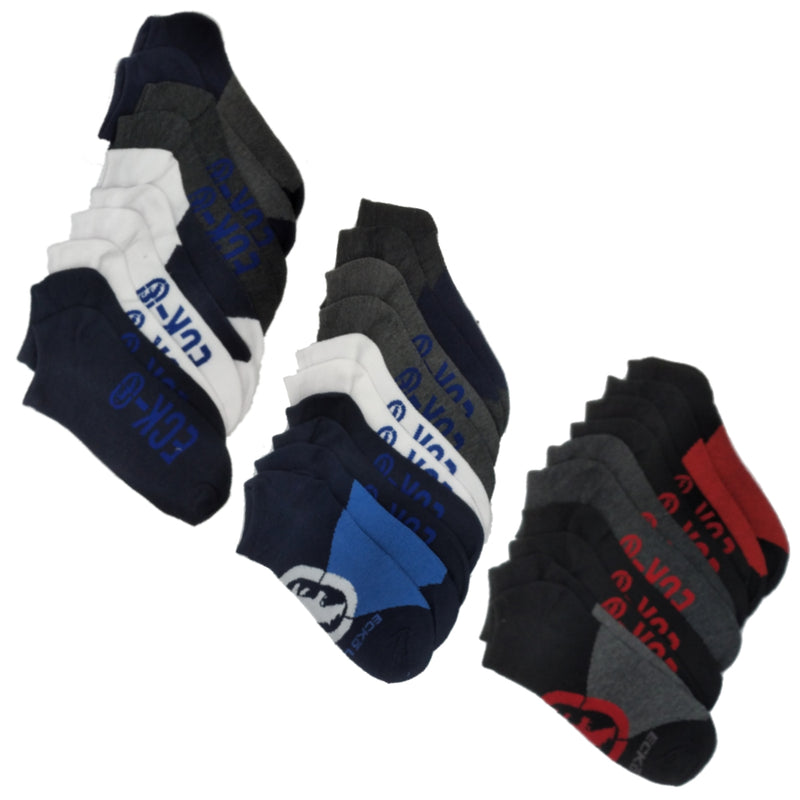10-20 Pairs of Ecko Men's Basic Quick Dry No Show Athletic Socks 10-13
