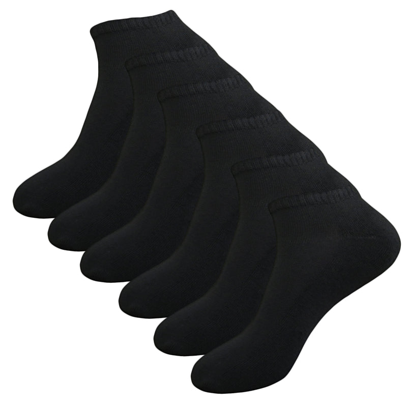 Everlast Ultimate Cushion Moisture-Wicking Ankle Men's Socks 6 Pairs Black