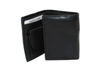 Mens' Black Genuine Leather Trifold ID Coin Credit Card Holder Wallet