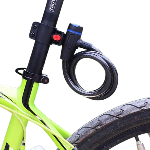 Bicycle Cable Lock Bike Lock Heavy Duty 80mm x 120mm Anti Theft with keys Black