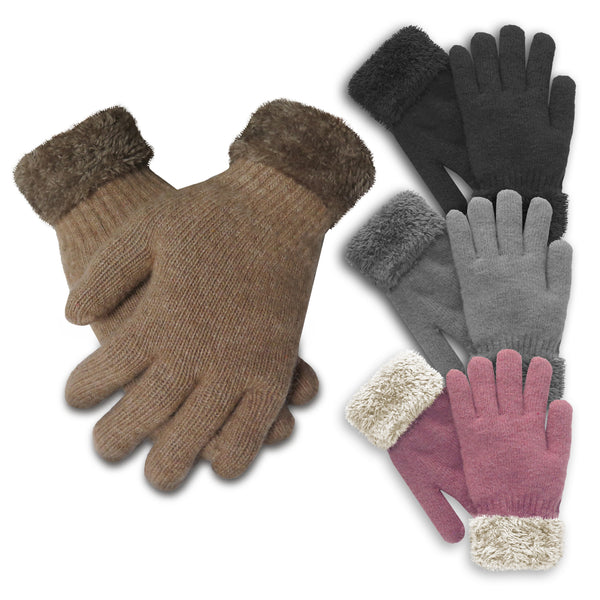 NEW Women's Insulated Gloves Knit Winter Gloves Thermal Insulation Warm