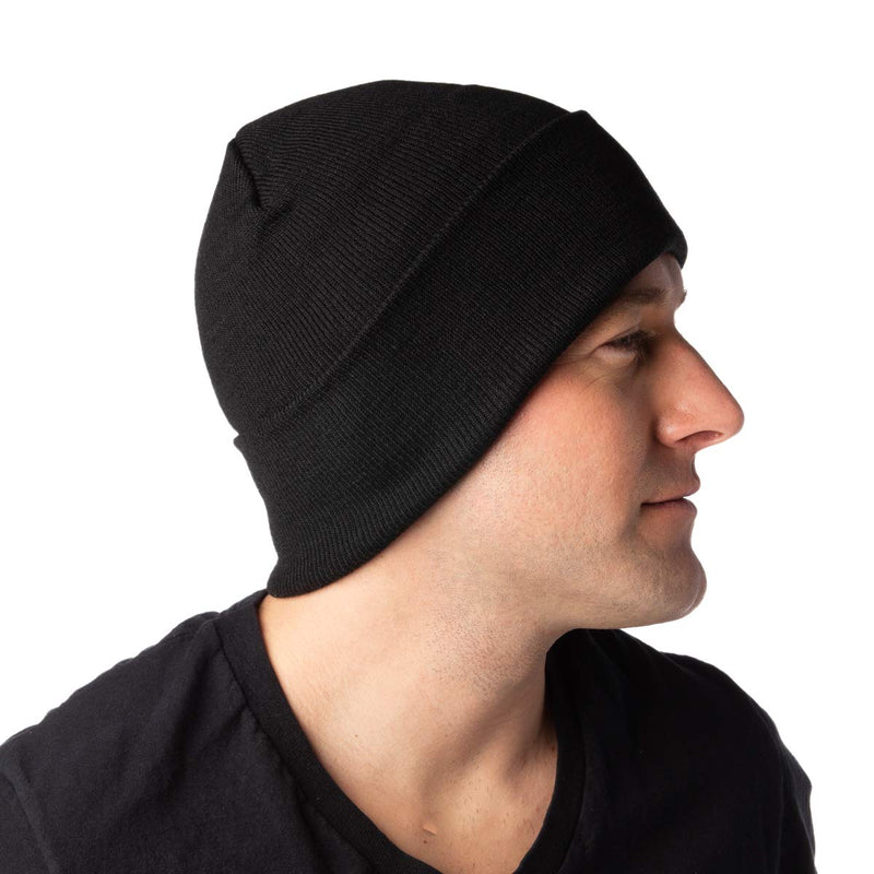 Men's 2-Pack Warm Winter Acrylic Knit Cuff Beanie Everyday Hat