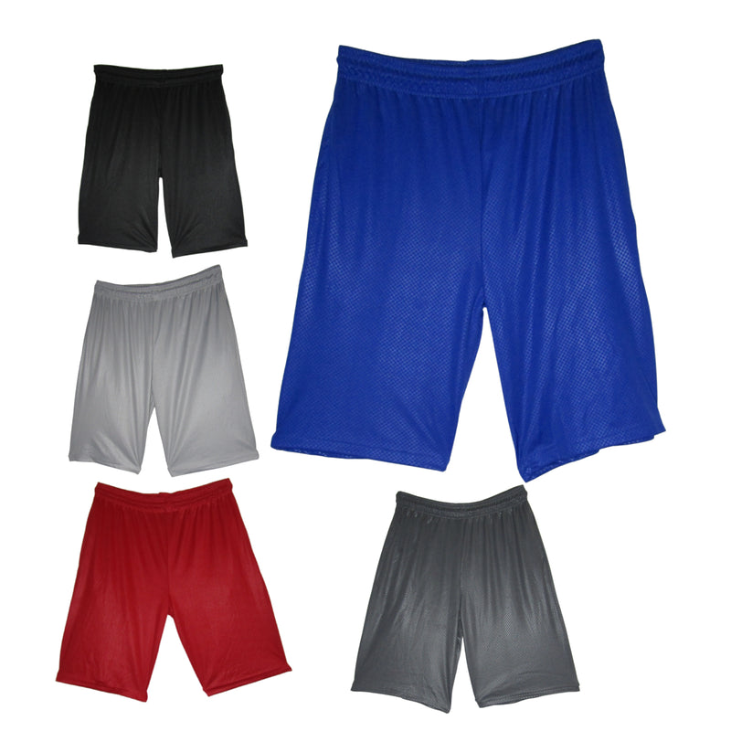 3-6 Packs Men's Mesh Design Basketball Shorts With Pockets Gym Activewear Assorted Colors