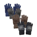 4 Pack Men's Thermal Fleece Lined Winter Insulated Knit Thick Gloves