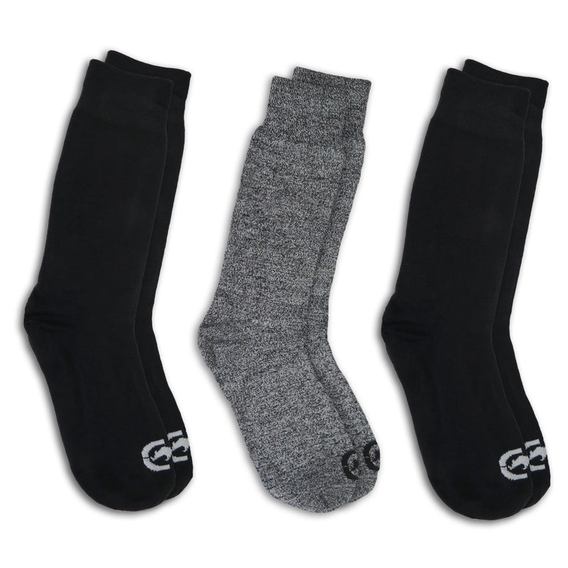 6 or 12 Pairs of Ecko Men's Black Acrylic Quick Dry Crew Winter Socks