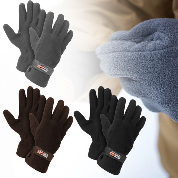 Men's Fleece Lined Adjustable Warm Winter Gloves