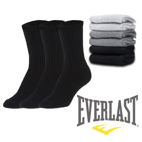3 or 6 Pairs Everlast Men's Regular Tube Crew Socks Casual or Athletic