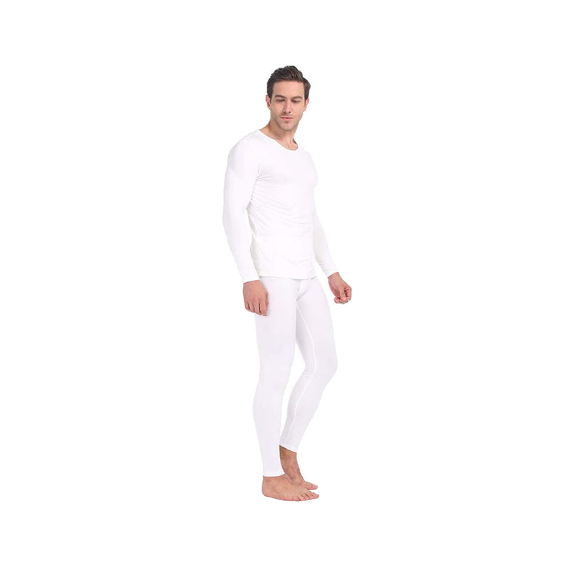 Magg Men's Thermal Base Layer Long Johns Cotton Blend Top And Bottom Set