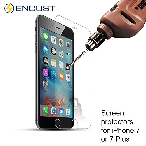 Encust Screen Protector for iPhone 7 or 7 Plus Tempered Glass Screen Shatterproof (iPhone 7)