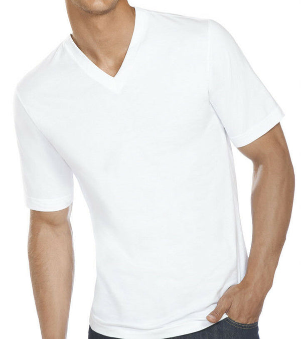 Anna Cavalary 3-6 Pack Men's 100% Cotton Tagless V-Neck T-Shirt Undershirt Tee