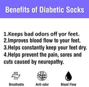 Diabetic Socks Men's & Women Crew Style Physicians Approved Circulatory Socks 3-12 Pairs