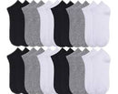 6-12 Pairs Men's Comfort Cotton Basic Ankle Athletic or Casual Ankle Socks 10-13