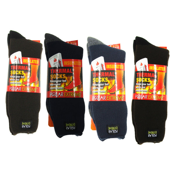 Polar Extreme Thermal Sock Extra Heavy Acrylic Winter Marled Socks 2-Packs  Random Colors