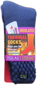 Polar Extreme Thermal Extra Heavy Acrylic Winter Solid Marled Knit Top Socks Matching 2-Packs Random Colors