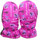Magg Kids Toddlers Fleece Lined Winter Snow Print Glove Waterproof Mittens