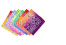 6-12 Classic Double Sided Tie Dye Paisley Print Bandana 100% COTTON Handkerchief Head Wrap 22x 22 (Assorted Colors)