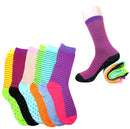 Fun & Colorful Two Tone Stripes & Dotes Assorted 12 Pack Crew Socks