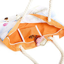 2 Pack Women's Colorful Canvas Tote Beach Bag With Double Rope Handle - Random 2 Pack