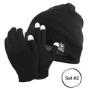 Men's Touch Screen Gloves and Fleece Lined Hat Combo Set