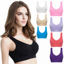3 Pack Women Seamless Padded Yoga Bra Sports Bra Sleep Bra Crop Top Sports Vest Bra with Removable Pads