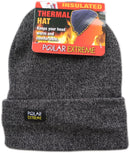 Polar Extreme Men's Thermal Winter Fold Over Fleece Lined Knitted Skull Hat Cap