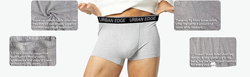 3 Pack Urban Edge Men's Underwear Multipack Boxer Briefs, Assorted Color