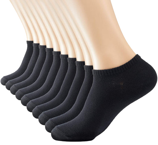 6-12 Pairs Men's Comfort Cotton Basic Ankle Athletic or Casual Ankle Socks 10-13