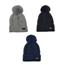 Polar Extreme Woman's Sherpa Lined and Braided Cuff Insulated Thermal Winter Hat with Pom Pom