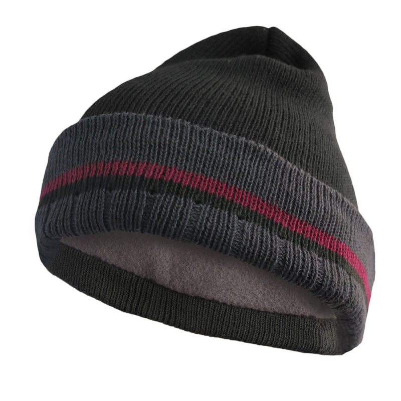 2 Pack Mens Thermal Cuffed Beanie Winter Fleece Lined Folded Hat Cap (random)