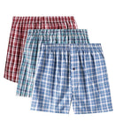 Men's Checker Plaid Shorts Assorted Cotton Blend Boxers Trunks Underwear