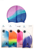 Unisex Silicone Swimming Cap for Adult and Children, Tie Dye