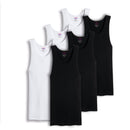 3-6 Packs of Men's Black & White Ribbed 100% Cotton Tank Top A Shirts Undershirt