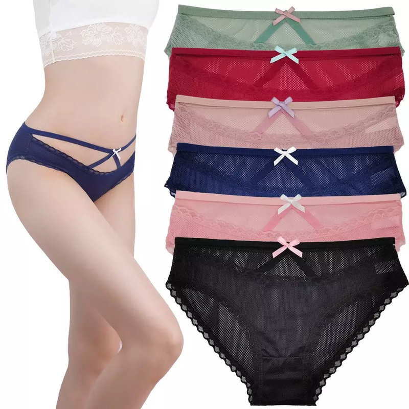 6-Pack Women's Lace Bikini Panties Sexy Panty Underwear